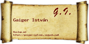 Gaiger István névjegykártya