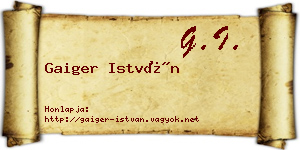 Gaiger István névjegykártya