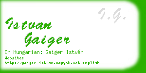 istvan gaiger business card