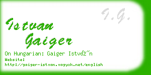 istvan gaiger business card